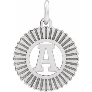 14K WHITE INITIAL A PENDANT
