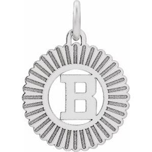 14K WHITE INITIAL B PENDANT