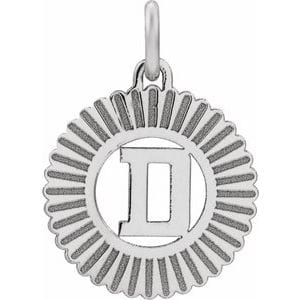 14K WHITE INITIAL D PENDANT