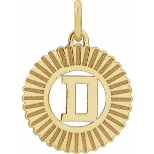 14K YELLOW INITIAL D PENDANT