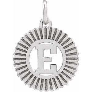 14K WHITE INITIAL E PENDANT