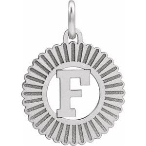 14K WHITE INITIAL F PENDANT