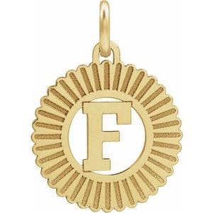 14K YELLOW INITIAL F PENDANT