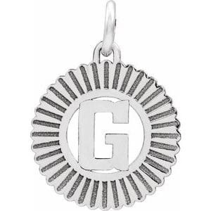 14K WHITE INITIAL G PENDANT