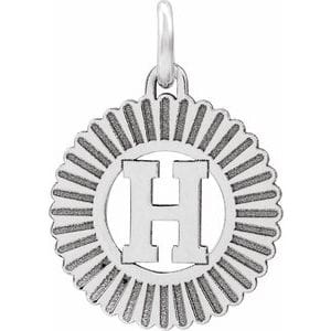 14K WHITE INITIAL H PENDANT