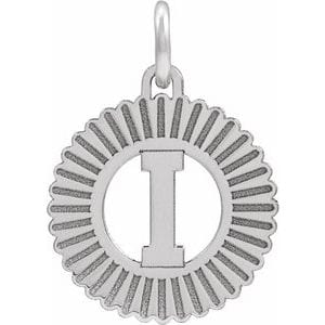 14K WHITE INITIAL I PENDANT