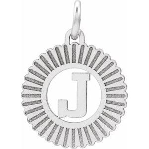 14K WHITE INITIAL J PENDANT