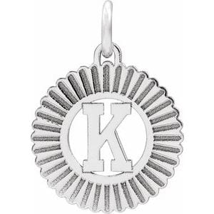 14K WHITE INITIAL K PENDANT
