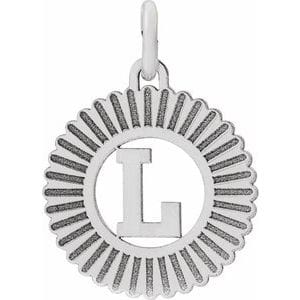 14K WHITE INITIAL L PENDANT