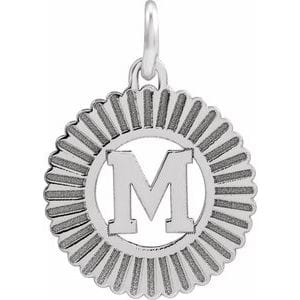 14K WHITE INITIAL M PENDANT