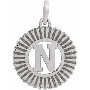 14K WHITE INITIAL N PENDANT