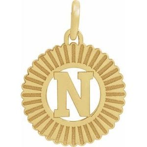 14K YELLOW INITIAL N PENDANT