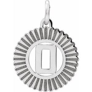 14K WHITE INITIAL O PENDANT
