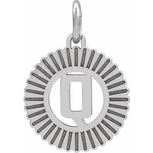 14K WHITE INITIAL Q PENDANT