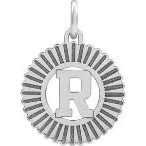 14K WHITE INITIAL R PENDANT