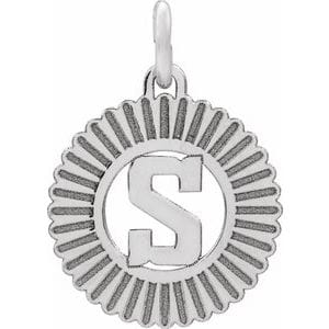 14K WHITE INITIAL S PENDANT