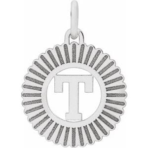 14K WHITE INITIAL T PENDANT