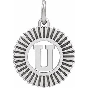 14K WHITE INITIAL U PENDANT