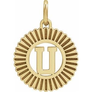 14K YELLOW INITIAL U PENDANT
