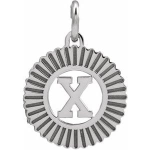 14K WHITE INITIAL X PENDANT