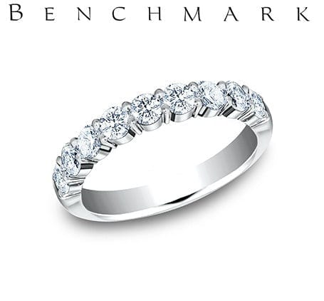 14K WHITE GOLD 1.00 CT TW LAB GROWN DIAMOND PRONG SET BAND