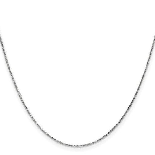 14K WHITE GOLD CABLE CHAIN (DIAMOND CUT) 20" LENGTH 3.04 GRAMS