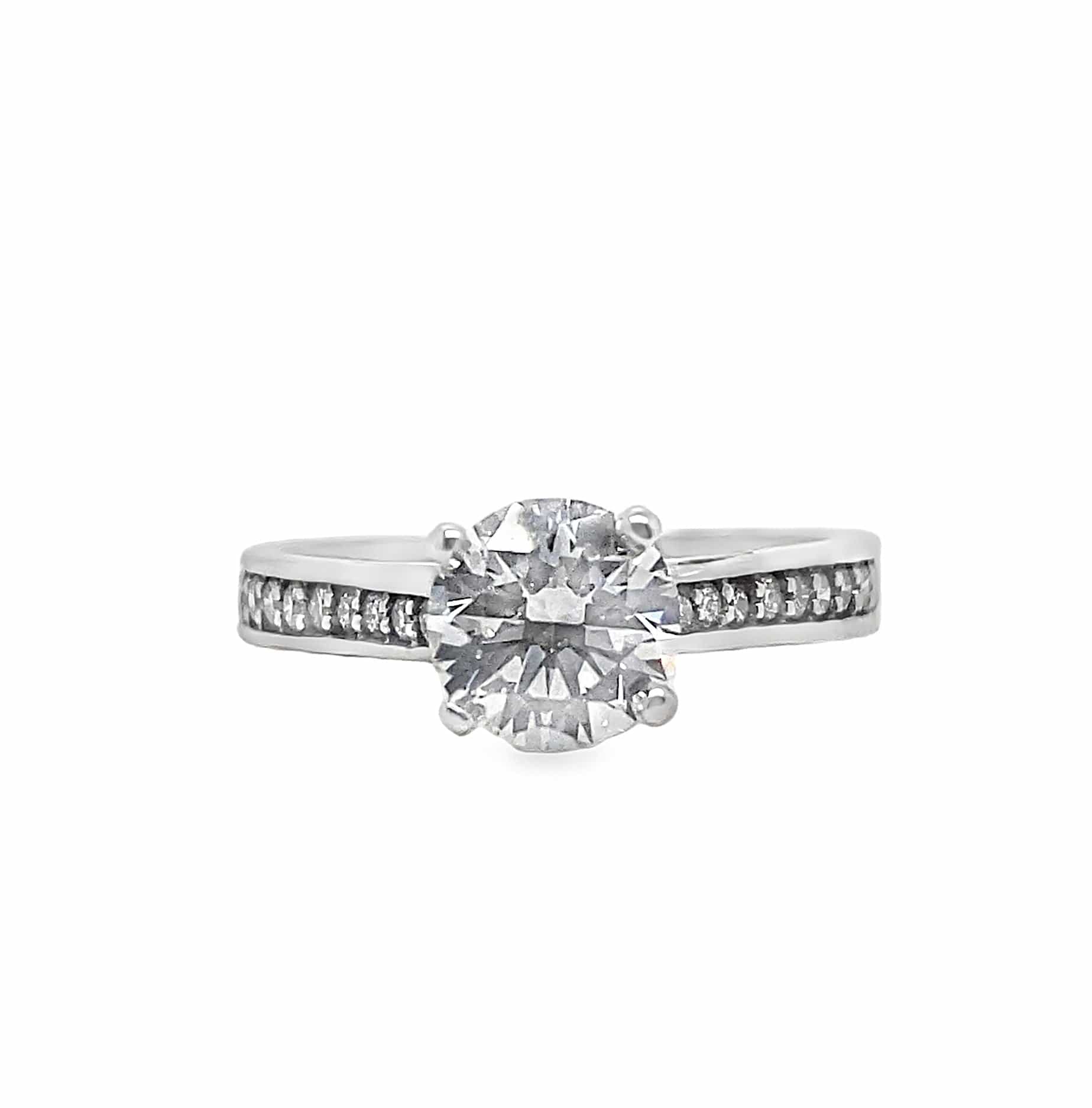 14KW 1.09CT LG RBC F/VS2 IGI .35CTW LG ACCENT RING