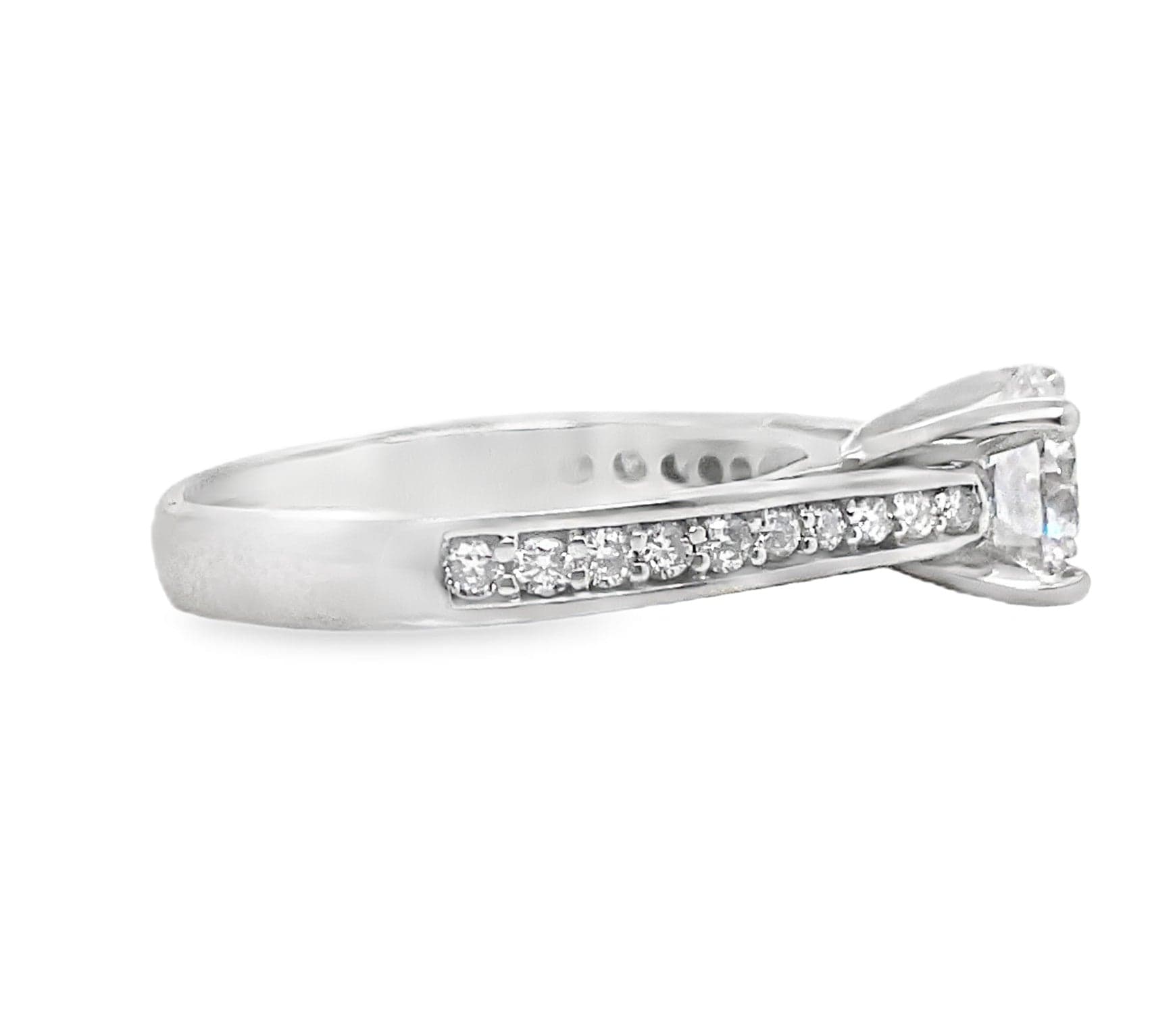 14KW 1.09CT LG RBC F/VS2 IGI .35CTW LG ACCENT RING