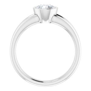 Rings 14K White 6 mm Round Engagement Ring Mounting