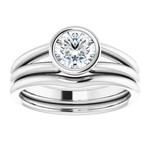 Rings 14K White 6 mm Round Engagement Ring Mounting