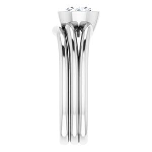Rings 14K White 6 mm Round Engagement Ring Mounting