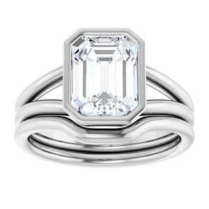 Rings 14K White 9x7 mm Emerald Engagement Ring Mounting