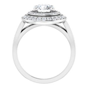 Rings 14K White 7 mm Round Engagement Ring Mounting