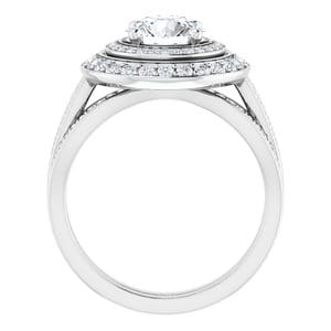 Rings 14K White 7 mm Round Engagement Ring Mounting