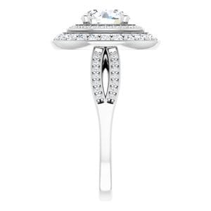 Rings 14K White 7 mm Round Engagement Ring Mounting