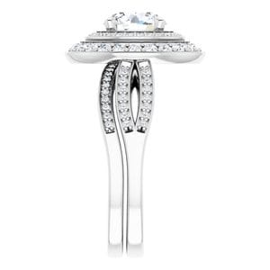 Rings 14K White 7 mm Round Engagement Ring Mounting