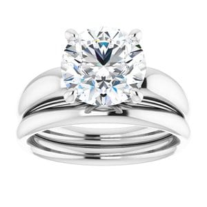 Rings 14K White 8.8 mm Round Engagement Ring Mounting