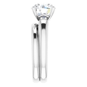 Rings 14K White 8.8 mm Round Engagement Ring Mounting