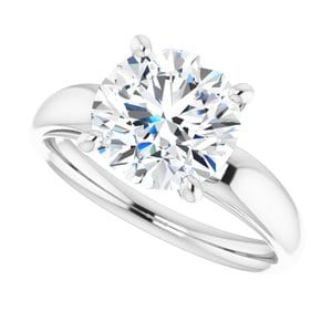 Rings 14K White 8.8 mm Round Engagement Ring Mounting