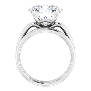 Rings Platinum 12x10 mm Oval Engagement Ring Mounting