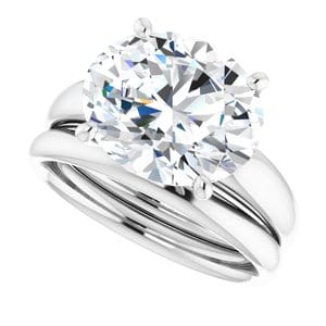Rings Platinum 12x10 mm Oval Engagement Ring Mounting
