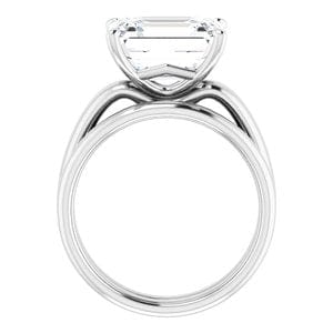 Rings 14K White 11x9 mm Emerald Engagement Ring Mounting