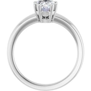Rings 14K White 8x6 mm Oval Engagement Ring Mounting