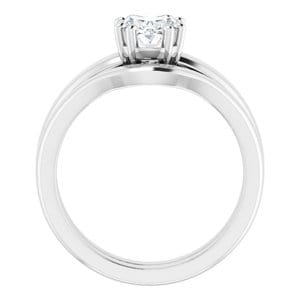 Rings 14K White 8x6 mm Oval Engagement Ring Mounting