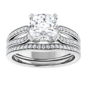 Rings 14K White 7 mm Cushion Engagement Ring Mounting