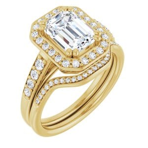 Rings 14K Yellow 8x6 mm Emerald Engagement Ring Mounting