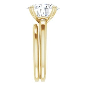 Rings 10K Yellow 12x10 mm Oval Engagement Ring Mounting