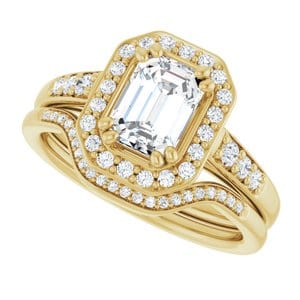 Rings 14K Yellow 7x5 mm Emerald Engagement Ring Mounting