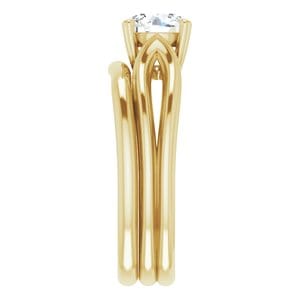 Rings 14K Yellow 6.5 mm Round Engagement Ring Mounting