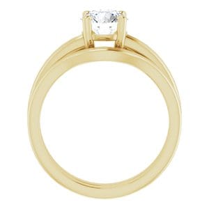 Rings 10K Yellow 6.5 mm Round Engagement Ring Mounting